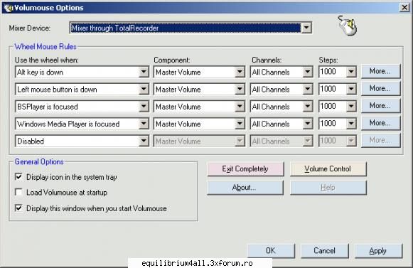 volumouse provides you a quick and easy way to control the sound volume on your system - simply by